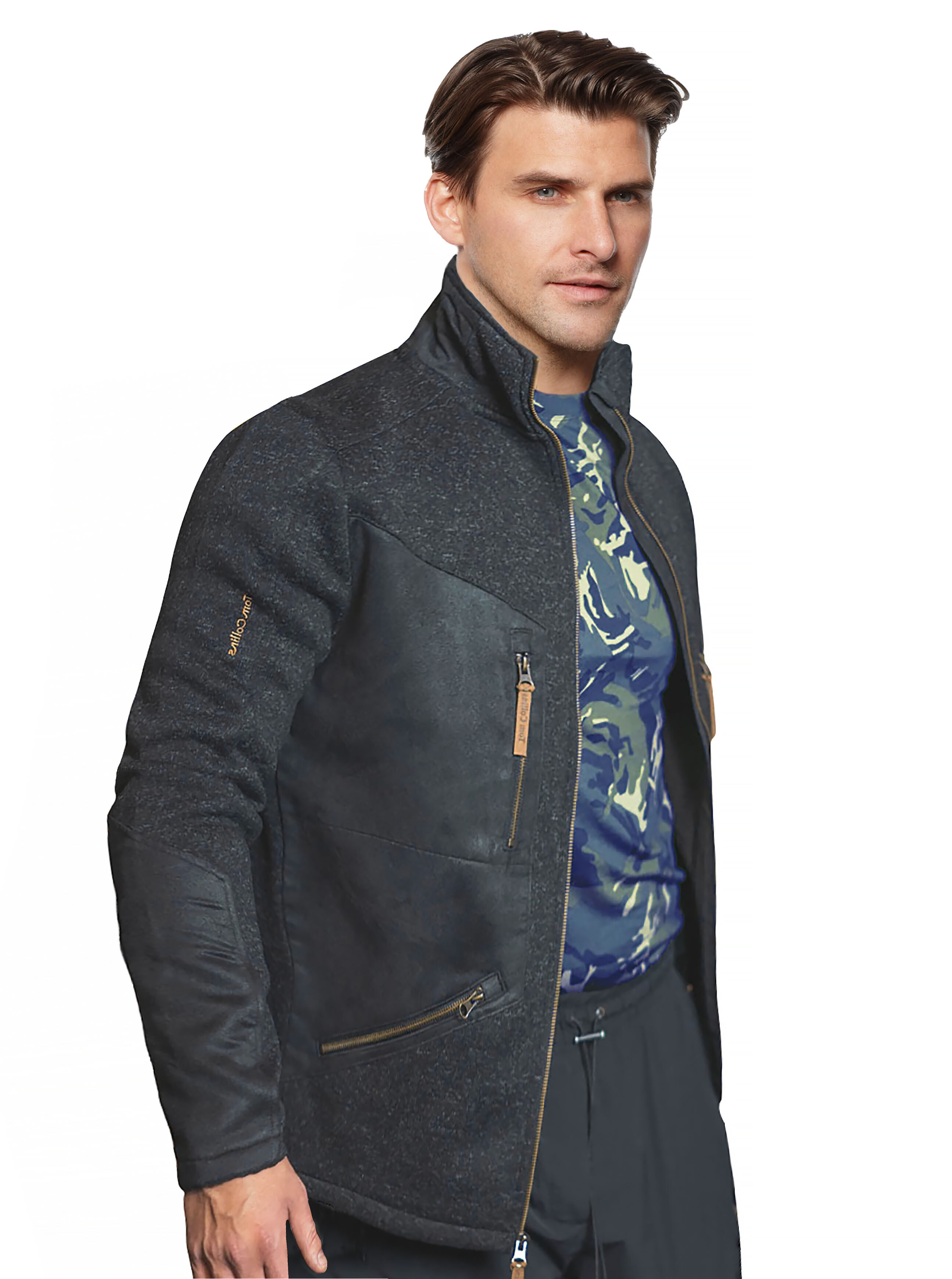 Übergangsjacke Herren Aus Fleece | Leichte Strickjacke Mit Stehkragen, Regular Fit